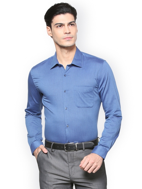 

Peter England Elite Men Blue Slim Fit Self Design Formal Shirt