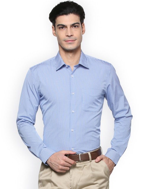 

Peter England Elite Men Blue Slim Fit Checked Formal Shirt