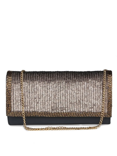 

Truffle Collection Grey & Gold-Toned Solid Clutch