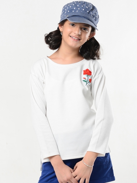 

Natilene Girls White Solid Top