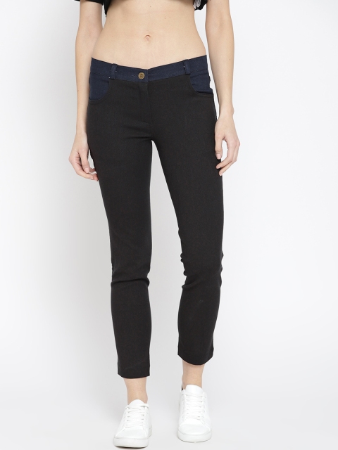 

Rider Republic Women Black Slim Fit Solid Trousers