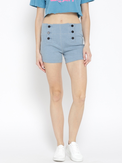 

Rider Republic Women Blue Solid Regular Fit Denim Shorts