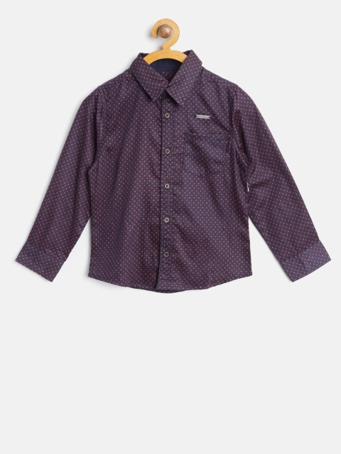 

Nauti Nati Boys Navy Blue & Pink Regular Fit Printed Casual Shirt