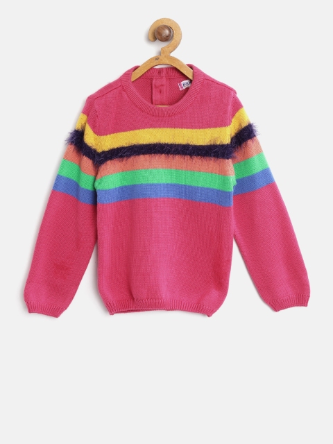 

Nauti Nati Girls Pink Striped Pullover