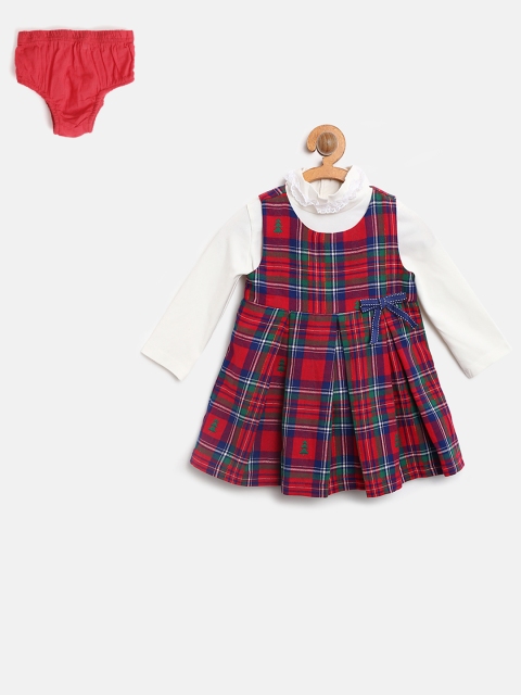 

Nauti Nati Girls Red & Blue Checked A-Line Dress