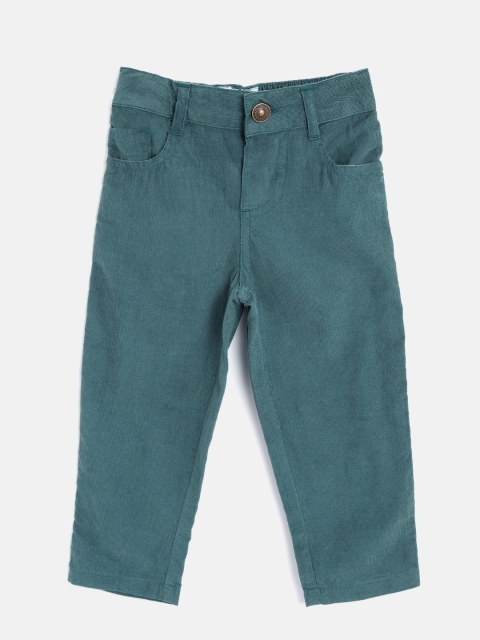 

Nauti Nati Boys Teal Green Regular Fit Corduroy Regular Trousers