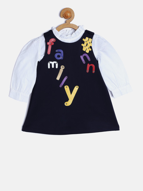 

Nauti Nati Girls Navy Blue Layered A-Line Dress