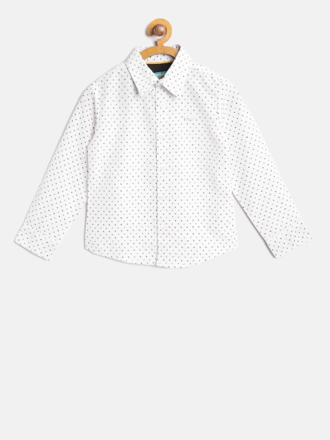 

Nauti Nati Boys White & Black Regular Fit Printed Casual Shirt