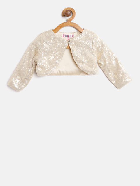 

Nauti Nati Girls Golden Sequinned Crop Shrug, Gold