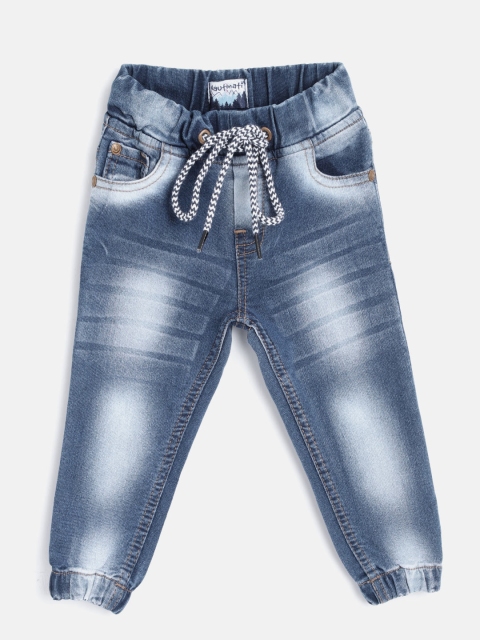 

Nauti Nati Boys Blue Regular Fit Faded Denim Joggers