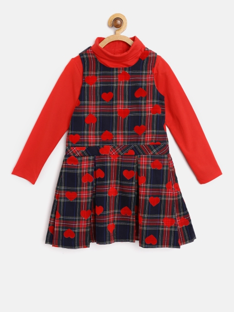 

Nauti Nati Girls Red Checked Fit & Flare Dress