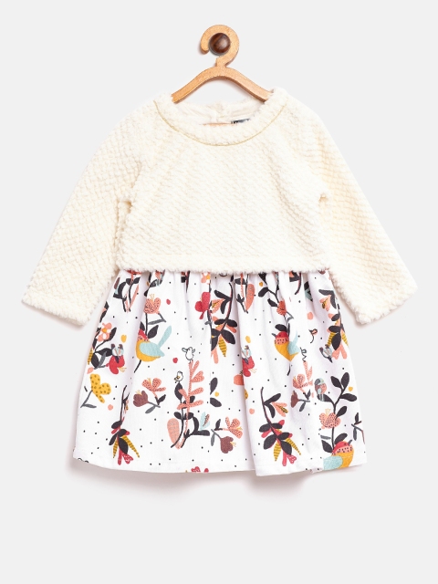 

Nauti Nati Girls Off-White Printed Layered A-Line Dress