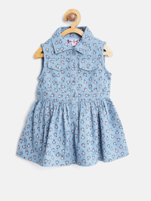 

Nauti Nati Girls Blue Printed A-Line Dress