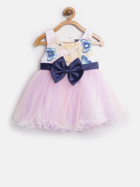 

Nauti Nati Girls Lavender Self-Design Fit & Flare Dress