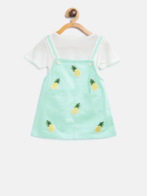 

Nauti Nati Girls Sea Green Applique Detail Pinafore Dress