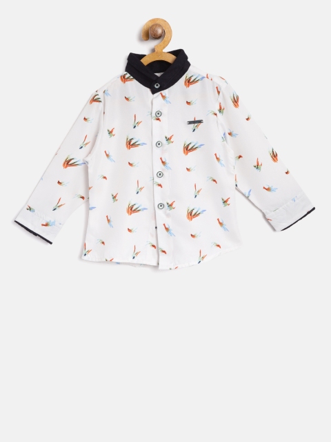 

Nauti Nati Boys White Regular Fit Printed Casual Shirt