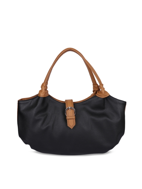

OsaiZ Black Solid Hobo Bag