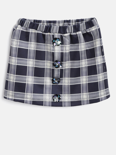 

Nauti Nati Girls Navy & Off-White Checked Skirt