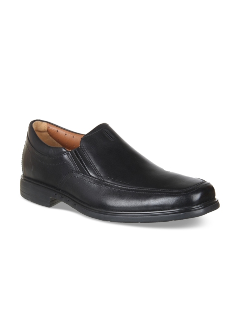 

Clarks Men Black Leather Solid Formal Slip On Shoes