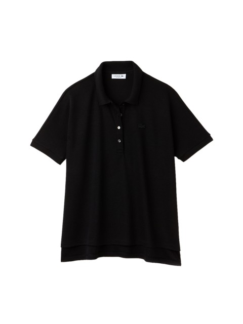 

Lacoste Women Black Solid Polo Collar T-shirt