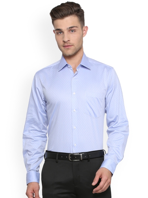

Van Heusen Men Blue Comfort Regular Fit Self Design Formal Shirt