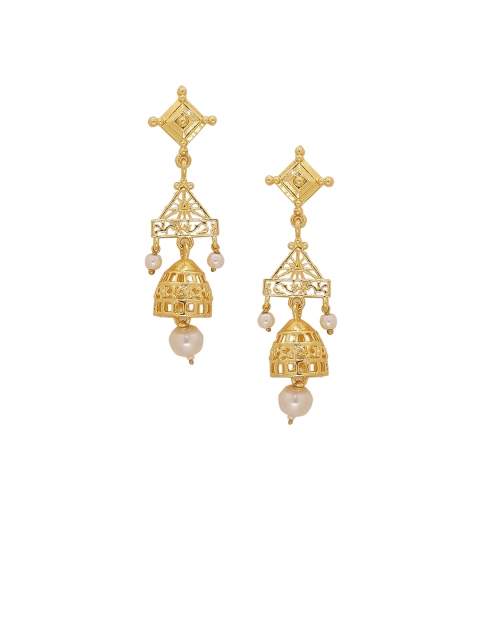 

Voylla Gold-Toned Geometric Drop Earrings