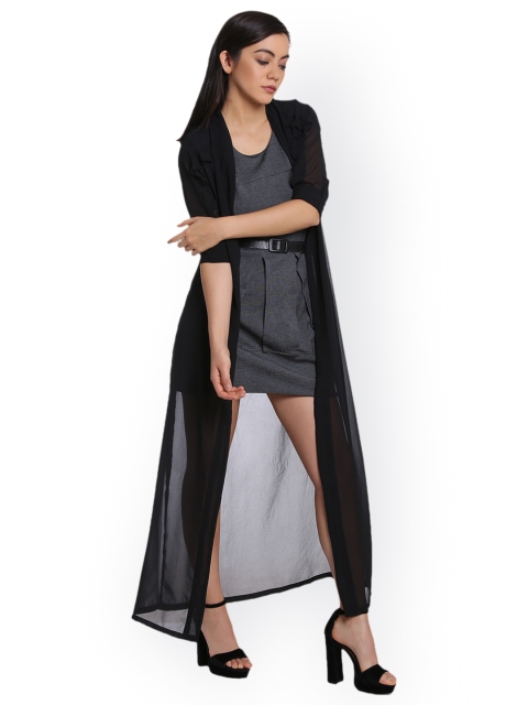 

THE SILHOUETTE STORE Black Solid Open Front Shrug
