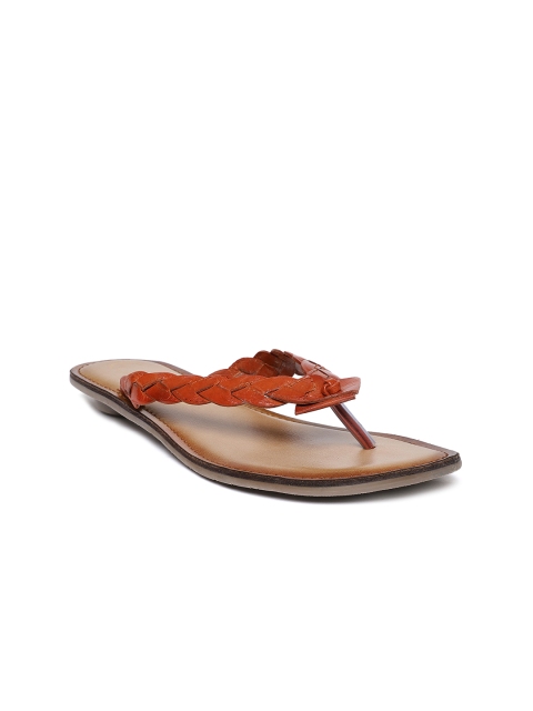 

Catwalk Women Orange Woven Design Open Toe Flats