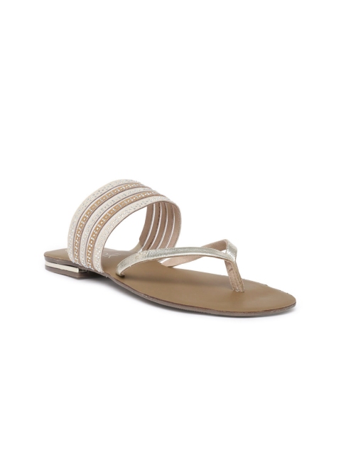 

Catwalk Women Beige & Solid Embellished Open Toe Flats