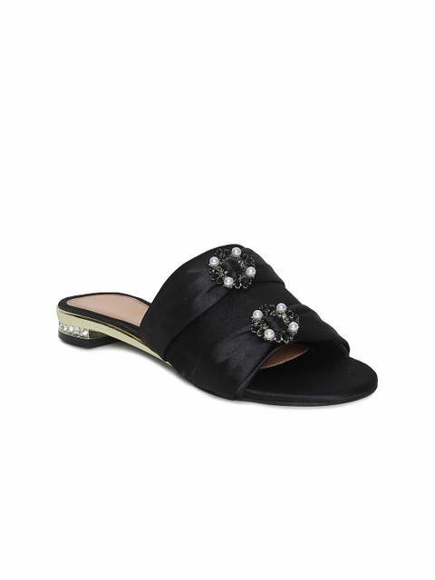 

Catwalk Women Black Embelished Open Toe Flats