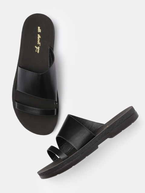 

all about you Women Black Solid Open Toe Flats
