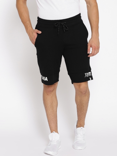 

Jack & Jones Men Black Solid Regular Fit Sports Shorts