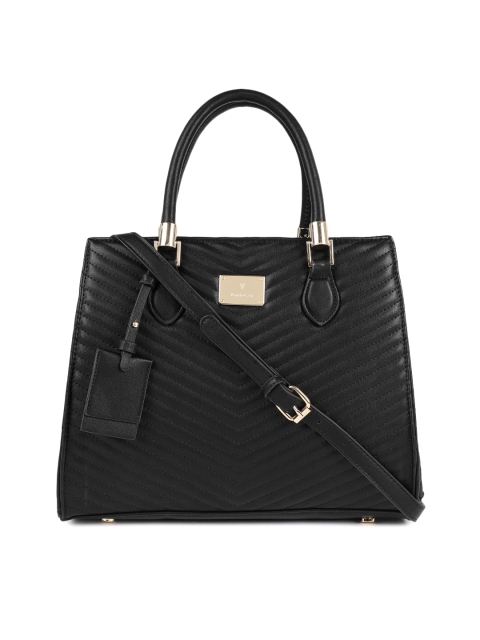 

Van Heusen Black Textured Handheld Bag