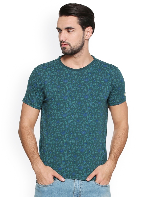 

Solly Jeans Co. Men Teal Printed Round Neck T-shirt