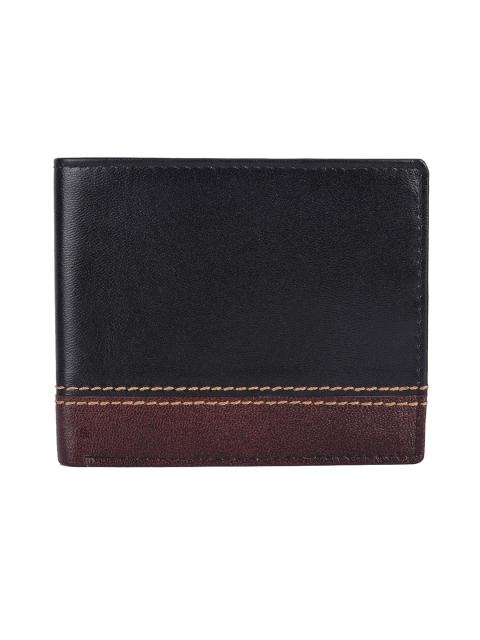 

BuckleUp Men Black & Brown Solid Two Fold Leather Wallet