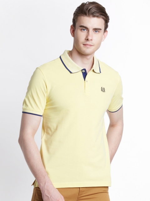 

BYFORD by Pantaloons Men Yellow Solid Polo Collar T-shirt