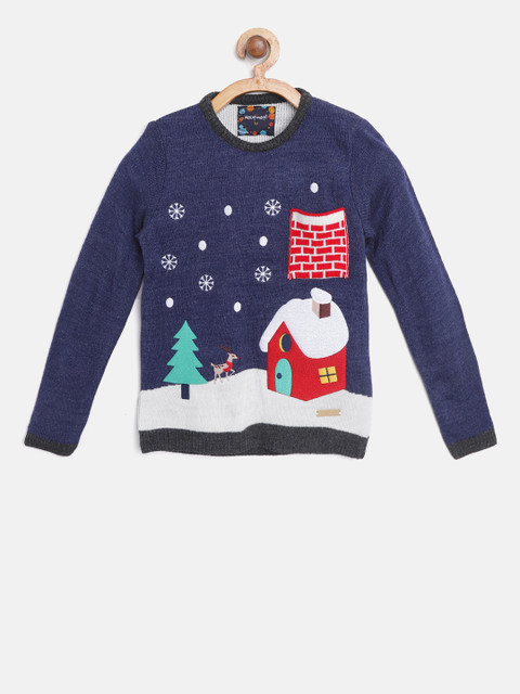 

Nauti Nati Boys Navy Blue & Red Applique Sweater