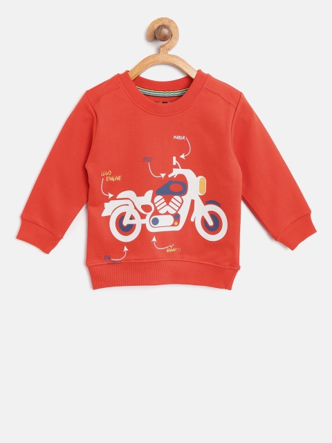 

Nauti Nati Boys Orange Printed Sweatshirt