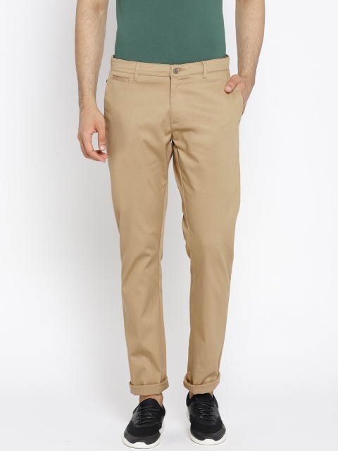 

Blackberrys Men Beige Regular Fit Solid Trousers