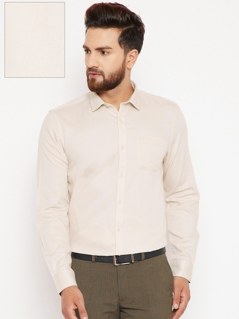 

Blackberrys Men Beige Slim Fit Solid Formal Shirt