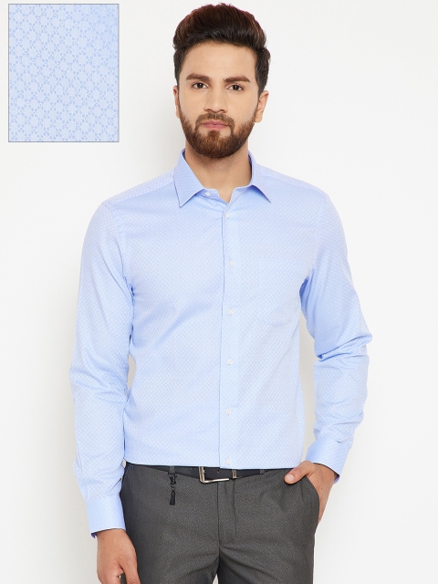 

Blackberrys Men Blue Slim Fit Self Design Formal Shirt