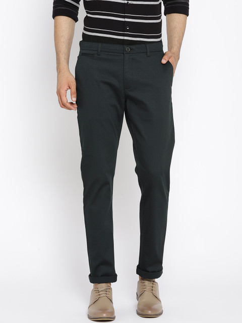 

Blackberrys Men Charcoal Grey Regular Fit Solid Trousers