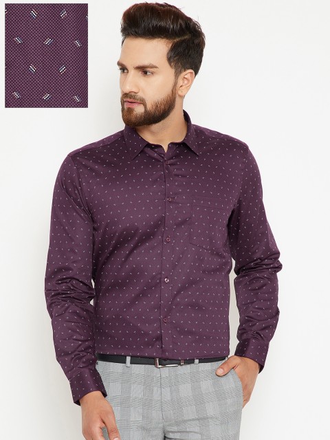 

Blackberrys Men Purple Slim Fit Printed Formal Shirt