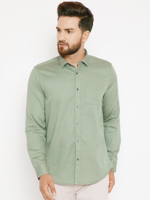 

Blackberrys Men Green Slim Fit Solid Casual Shirt