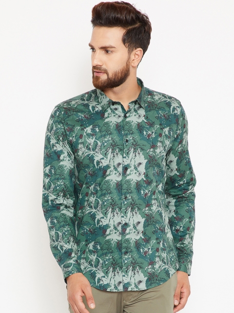 

Blackberrys Men Green Trim Fit Printed Casual Shirt