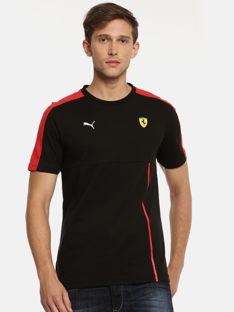 

PUMA Motorsport Men Black Solid Ferrari SF T7 Pure Cotton T-shirt