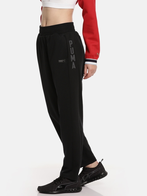 

Puma Womenen Black Relaxed Fit Fusion Track Pants