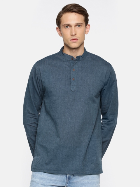 

Melange by Lifestyle Men Blue Solid Straight Kurta