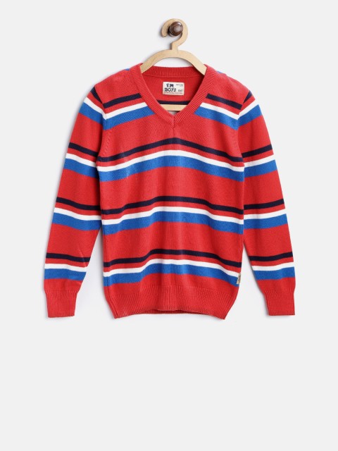 

Flying Machine Boys Red & Blue Striped Pullover