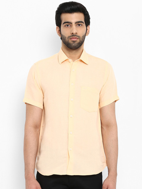 

ColorPlus Men Orange Tailored Fit Solid Casual Shirt